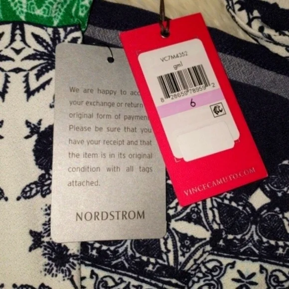 Vince Camuto Green/Black/White Dress Sz S NWT $128 - Picture 4 of 4